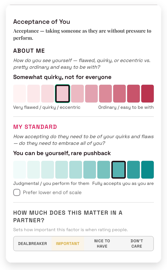 Standards rating scales